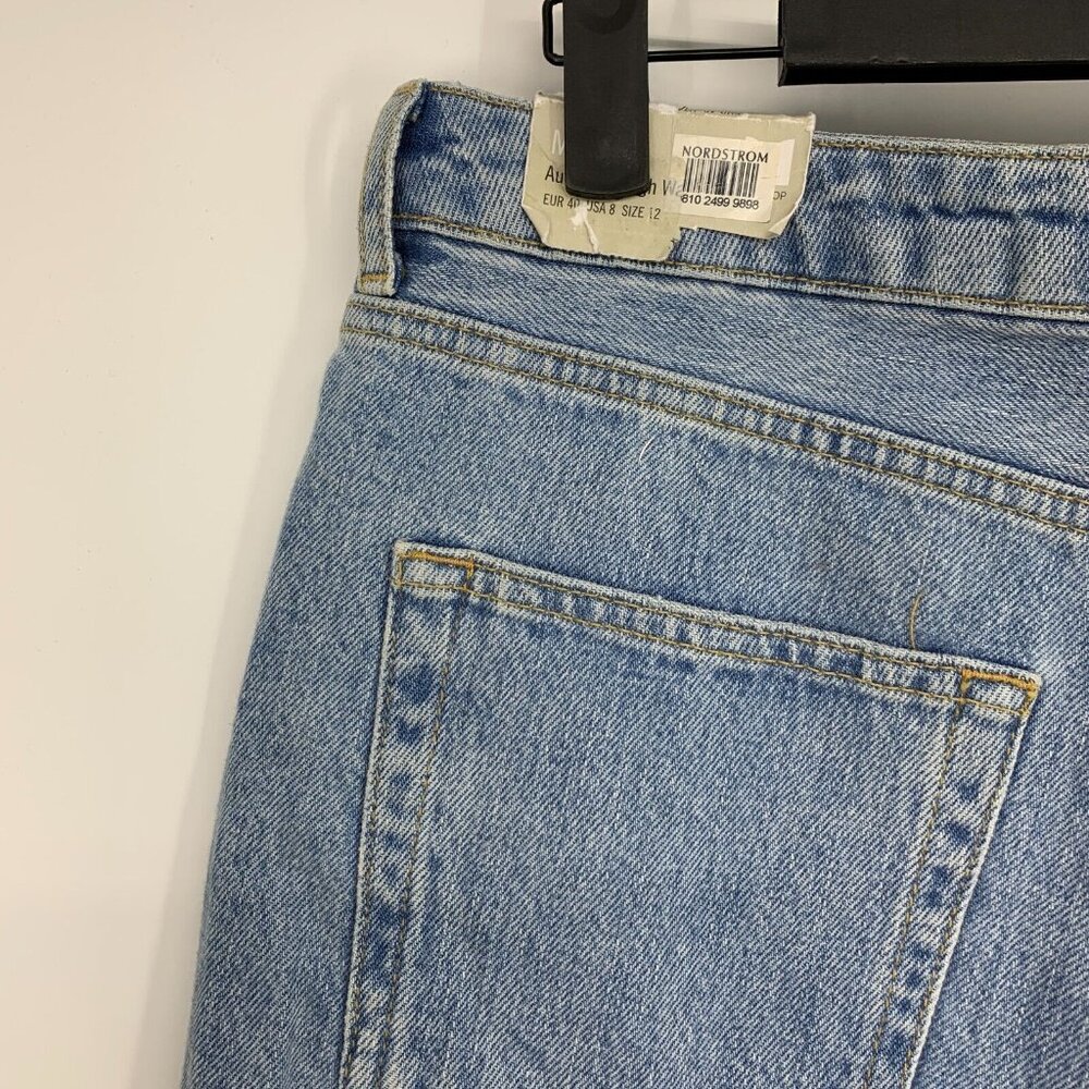 Topshop Mom Shorts Blue Denim Distressed Authentic High Waist NWT - Picture 11 of 13
